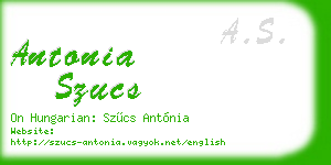antonia szucs business card